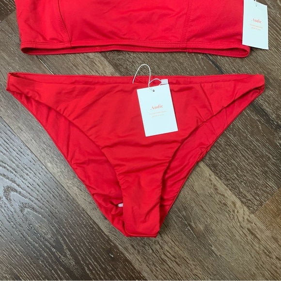 Andie Womens red Havana top/ cheeky bottom bikini swimsuit L - Picture 2 of 10